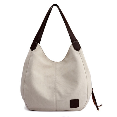 

New Canvas Bag Female Bag Fashionable Joker Literary And Simple Korean Version Of Single-shoulder Bag Multi-layer Leisure Bag
