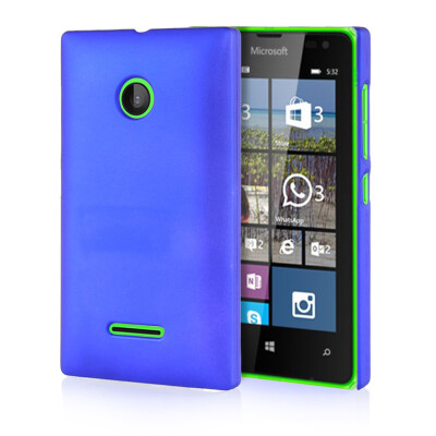 

MOONCASE Hard Rubberized Rubber Coating Devise Back Case Cover for Nokia Lumia 532 Blue