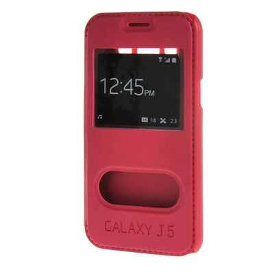 

MOONCASE Samsung Galaxy J5 чехол для View Leather Flip Pouch Bracket Back Cover Hot pink
