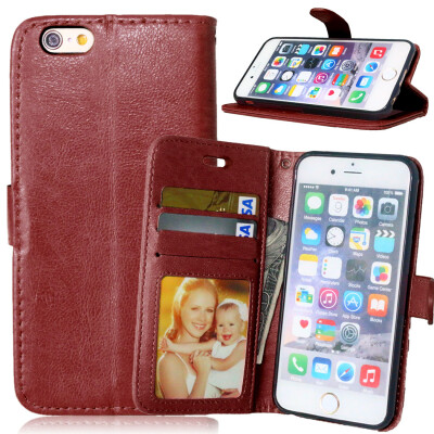 

MOONCASE Case for Apple iPhone 4/4S/ 5/5S 6/6s /6 Plus/ 6s Plus Folio Flip Leather Wallet Card Slot and Foldable Stand Feature Pouch Cover