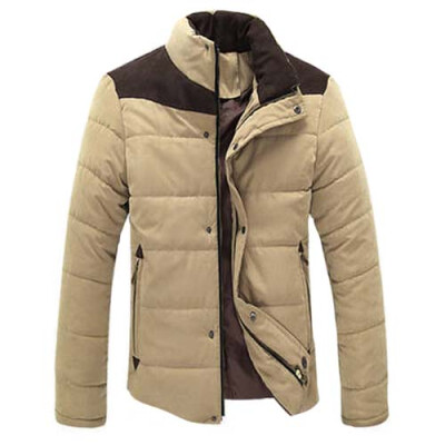 

CT&HF Men Leisure Coat Elegant Temperament Coat Silm Thicken Jacket Cotton Long Sleeve Jacket Movement Style Coat