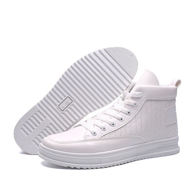 

Shoes mens Korean version of the trend of hip-hop shoes mens wild personality sports shoes Gaobang shoes white tie