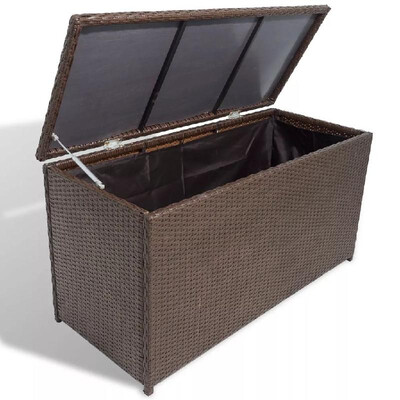 

Garden Storage Chest Poly Rattan Brown