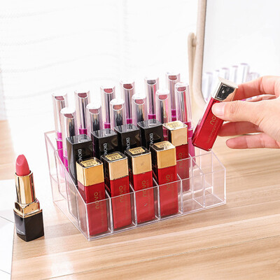 

Bingyou 24 grid lipstick desktop cosmetics storage lipstick storage box lipstick finishing box lipstick display stand