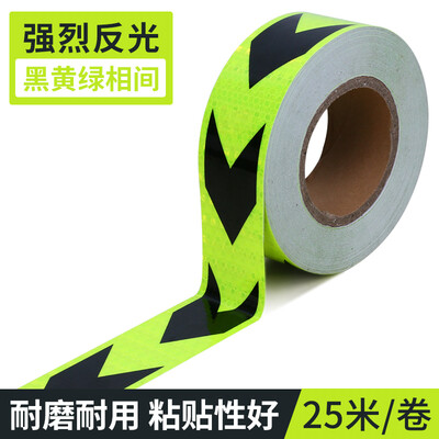 

Fun line arrow high reflective sticker black green 25 m car card truck road stickers warning reflective film construction property reflective tape warning line