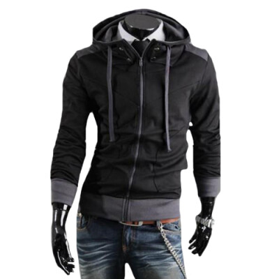 

CT&HF Men Simple Leisure Coat Korea Fashion Personality Fleece Winter Cotton Long Sleeve Jacket Zipper Design Silm Fleece