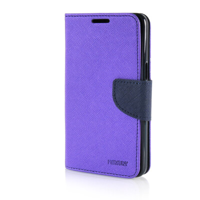 

MOONCASE Cross pattern Leather Side Flip Stand Shell Back Case Cover for Samsung Galaxy Grand Prime G5308W Purple