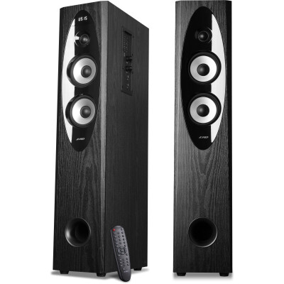 

F & D T-90X 2.0 Home Theater Speaker Floor With Karaoke Dual 8-inch Bass Radio Fiber Interface Dual Microphone In-line Bluetooth Audio Black