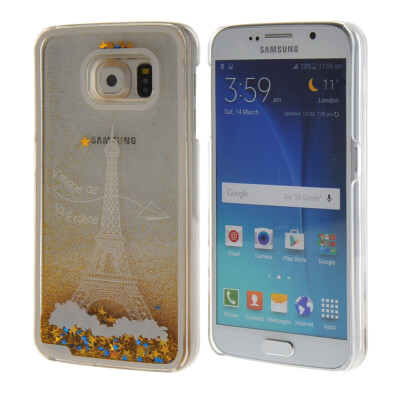 

MOONCASE 3D Quicksand Liquid Flowing Shinny Hard Plastic Transparent Clear Case Cover for Samsung Galaxy S6 Gold