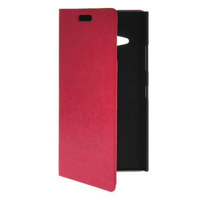 

MOONCASE Slim Leather Side Flip Wallet Card Slot Pouch with Kickstand Shell Back чехол для Nokia Lumia 730 Hot pink