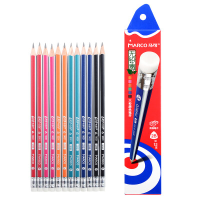 

Marco 9001E-12CB-2B Writing pencil color drawing Triangle pen with rubber head 2B 12 box