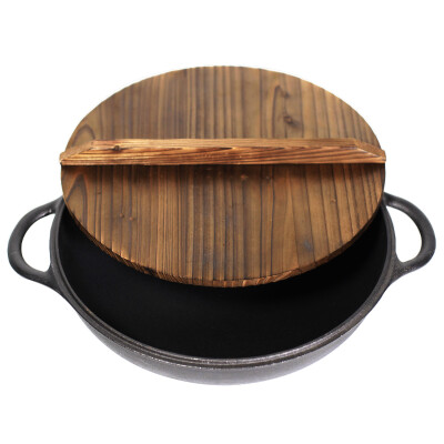 

Jingdong supermarket] cast taste (Jill May) 28cm cast iron flat bottom frying pan steak frying pan induction cooker general wood cover section