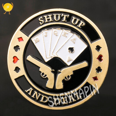 

Poker Gunners Challenge Coin Poker Chips Gold Plated Medal Double-sided Embossed Lucky Coin Collectibles