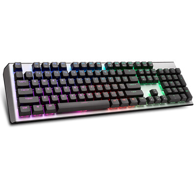

CoolerMaster CK551 RGB mechanical keyboard green shaft cherry shaft Cherry axis CNC upper cover 104 keys full key no punch eat chicken keyboard