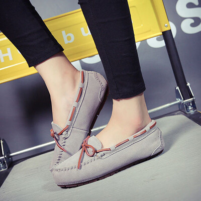 

Genuine Leather winter women loafers Wool inside flat suede shoes woman flats