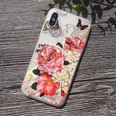 

3D Relief Flower Case For iPhone 6 8 7 Plus X Cases Soft Silicon Cover