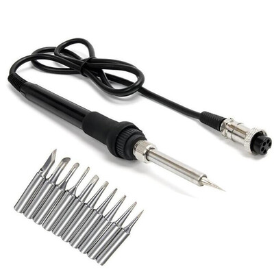 

High Quality 907 Soldering Iron Handle For 936 852D 853D 898D 936B 937D Solder Repair Rework Station With 10pcs Solder Iron Tip