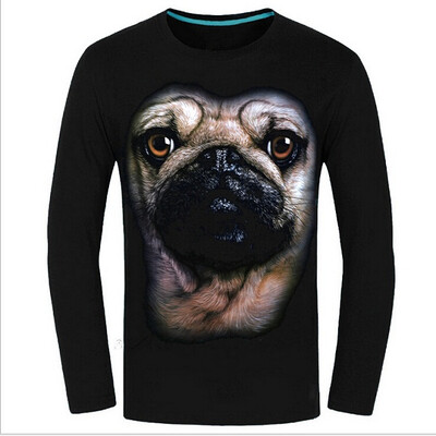 

Causul Mens Wear Night Wolf 3D Animal Printed T Shirt Men Black Cotton One-Neck Slim Fit Hip Hop T Shirt Men Clothing