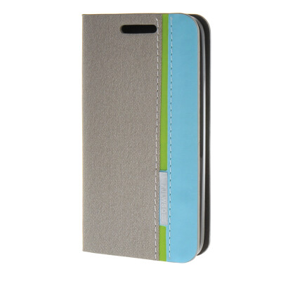 

MOONCASE Case for WIKO Sunset Case Minimalist style Leather Card Wallet Flip Slot Bracket Back Cover Grey