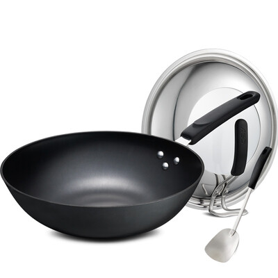 

Ai Shida 30CM новое поколение чугунной ржавчины не может wok WG8330QB здоровый uncoated варочный котел wok сковорода
