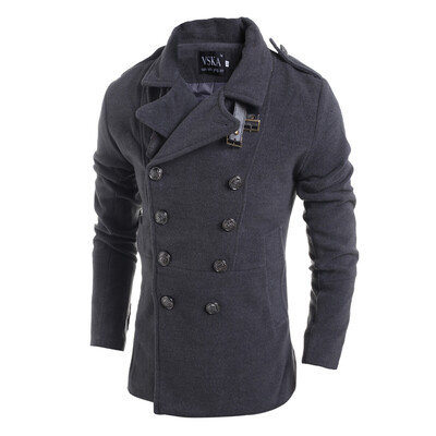 

Zogaa New Mens Wool Coat Fashion Double-breasted