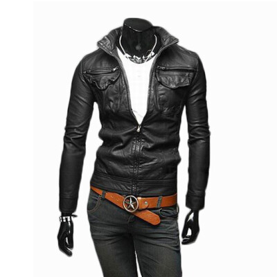 

Zogaa New Mens Leather Clothes Slim