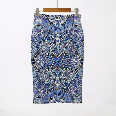 

Summer Style Pencil Skirt Women High Waist Vintage Elegant Bodycon Floral Print Skirt