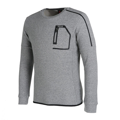 

PEAK mens autumn&winter new round neck grab hair sweater casual warm sports shirt DF684011 in the flower gray XL code