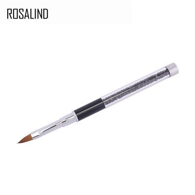 

ROSALIND Nail Brush With Cap Diamond Metal Acrylic Handle Carving Powder Nail Art Brush Pen Rhinestone Gel Liquid Salon Liner