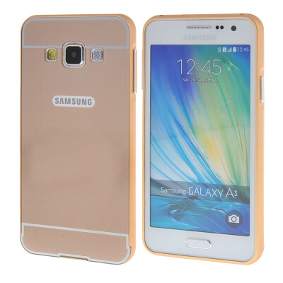 

MOONCASE Samsung Galsxy A3 Case 2 IN 1 Hard Bumper insert Back Case Cover for Samsung Galsxy A3 Gold