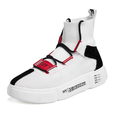 

2018 new high to help small white shoes fashion casual shoes elastic socks boots hip hop thick-soled sports shoes tide