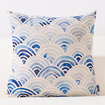

Sea Blue Plant Leaf Printed Cushion Anchor Pattern Marine Ship Throw Pillow Decorative Pillows Kids Cushions