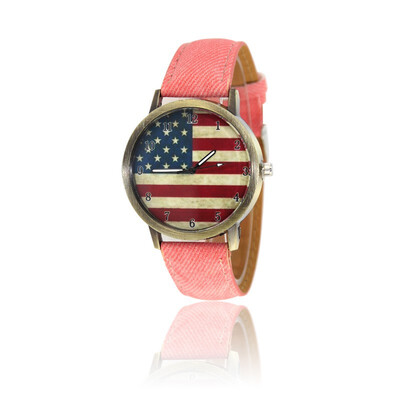 

Fashion Watch Flag of the United States Belt canvas men&women Wrist Watch