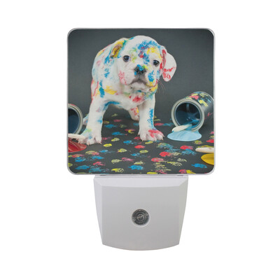 

ALAZA LED Night Light With Smart Dusk To Dawn SensorWoman Face Abstract Fashion Watercolor Plug In Night Light