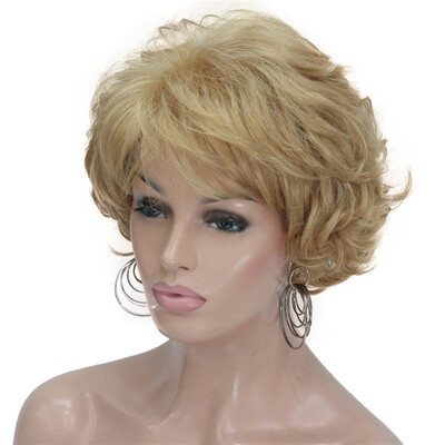 

StrongBeauty Short Wig Soft Tousled Curls Brown Highlights Full Synthetic Wigs COLOUR CHOICES