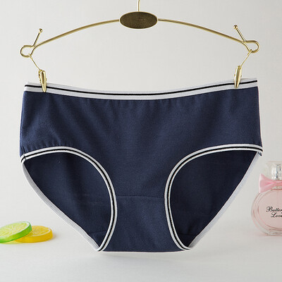 

4pcs New Women Soft Underpants Briefs Cotton Underwear solid color Pantie mid-waist