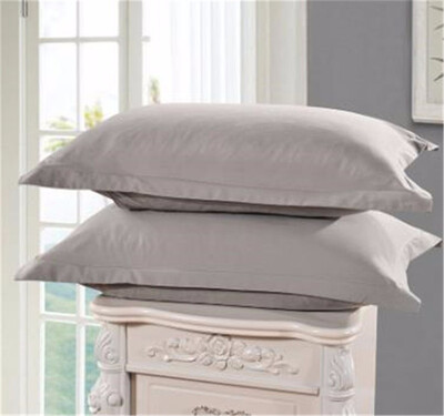 

High Quality 2 Pieces Gray Solid Color Pillow Case 100 Cotton Bed Pillowcase 48cmx74cm Pillow Cover Super Soft Pillow Sham