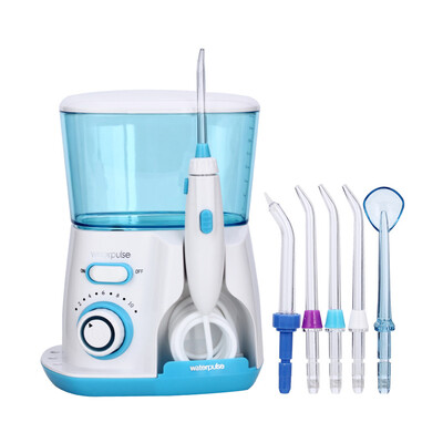 

Waterpulse Dental Flosser V300 Oral Irrigator 800ml Dental Irrigator Water Jet Powerful Flosser or 5Pcs Replacement Tip