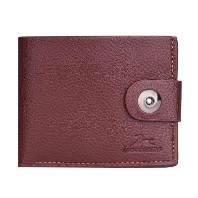 

Mens short wallet personality Youth Business Wallet clasp students soft leather clips cross section