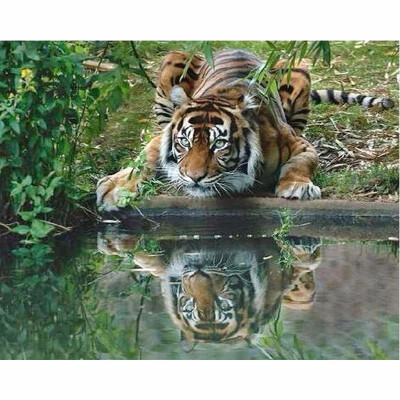 

diy Diamond embroidery decoration 7d diamond painting cross stitchti tiger vase Mosaic rhinestone pasted pattern gift
