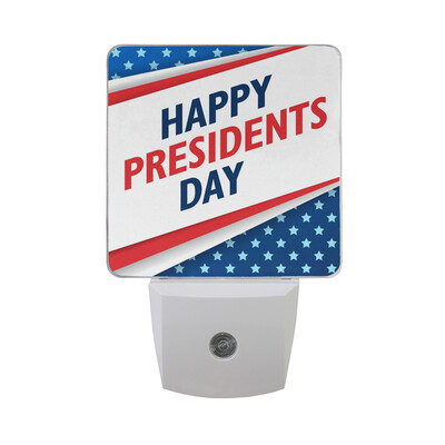 

ALAZA LED Night Light With Smart Dusk To Dawn SensorPresidents Day Stripe Grunge Plug In Night Light