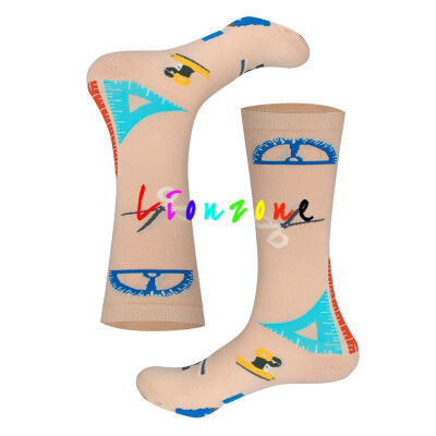 

LIONZONE Women Happy Socks Unisex Colored Cats Robots Stationery Brand Designer Cotton Warm Casual Socks Funny Gift For Lovers