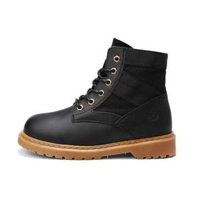 

Fashion leather ankle boots womens shoes autumn&winter England retro wild thick with motorcycle boots plus velvet high help