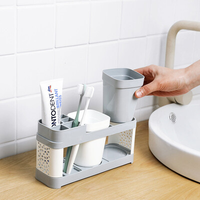 

Jiebi Shi brushing cup set bathroom toothbrush rack simple bathroom washing storage rack toothbrush holder double couple models