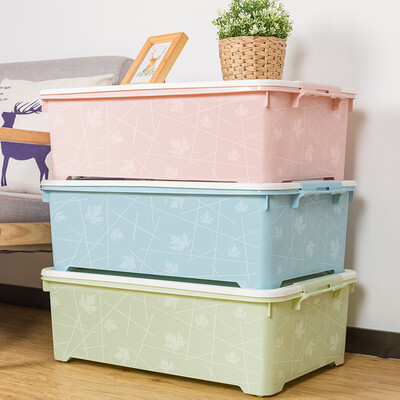 

Visitor FK Large Printed Bed Bottom Storage Box Plastic Storage Box Organizer Flat Bed Under Clothes Quilt Storage Box 2 Pack