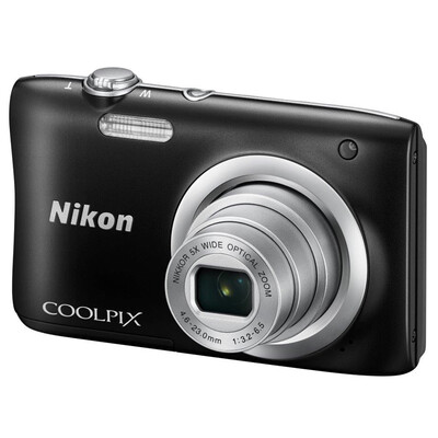 

Nikon NIKON Coolpix A100 portable digital camera 2005 megapixel 27 inches screen 5x optical zoom 26mm wide angle black