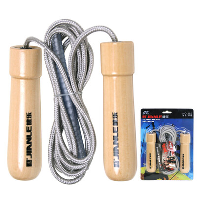 

Fitness training fitness wear rope skipping texture solid wood handle weaving student adult 28 m 382 color random