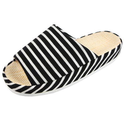 

Homix Striped Anti Slidehouse Bottom Home Slippers Black 42 yards