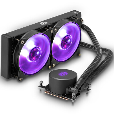 

CoolerMaster Glacier G240RGB CPU water-cooled radiator only supports AMD TR4 dual chamber pump micro flow channel design balanced fan