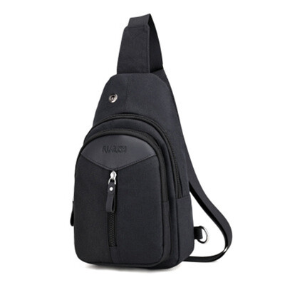 

ZHANAO new mens chest bag Oxford cloth splash-proof headphone hole large capacity shoulder bag